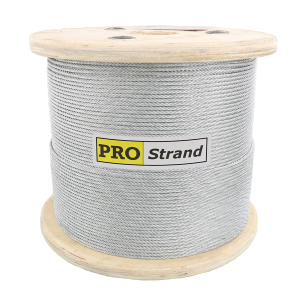 PRO Strand 1/4" X 5000', 7x19, Galvanized Cable Reel
