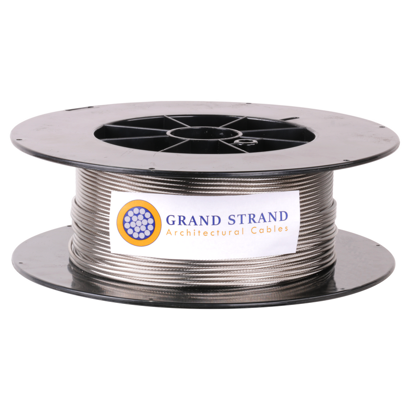 1/8 inch X 200 foot grand strand 1x19 duplex 2205 stainless steel cable reel label