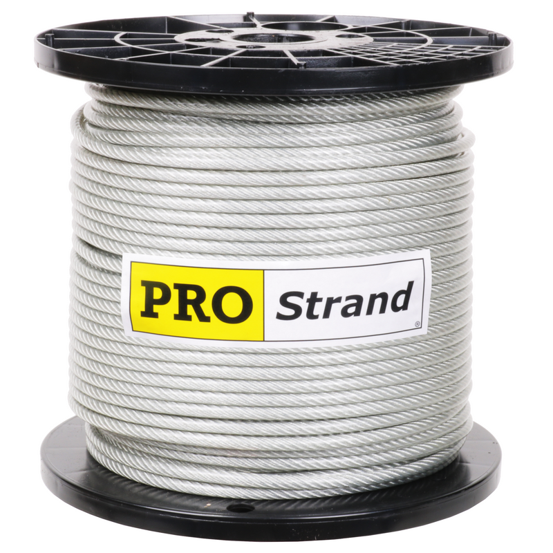 PRO Strand 5/16" X 500', 7x19, Vinyl Coated Galvanized Cable Reel