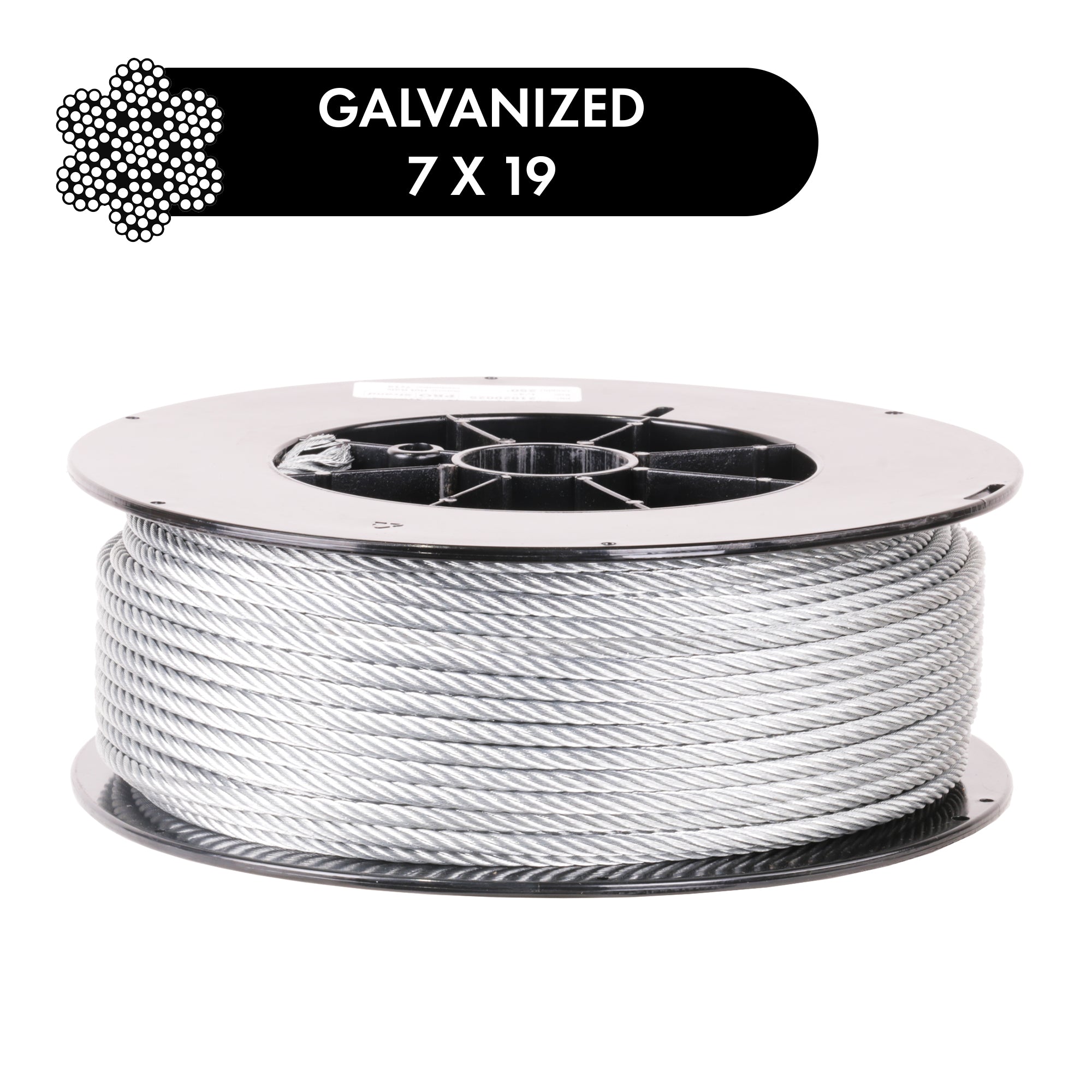 Steel Wire KingChain 505552 3/16" X 1/4" X 250' PVC-Coated Galvanized Aircraft Cable