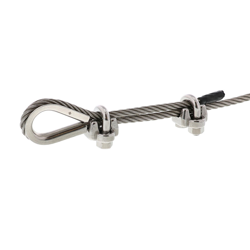 stainless steel wire rope clips with cable and heavy duty thimble