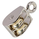 1/4" Line x 1-1/4" Diameter Light Duty Fixed Eye Double Pulley