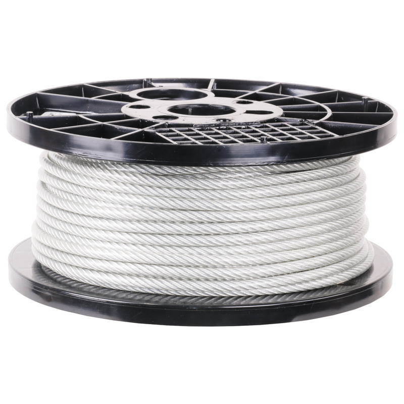 1/4 inch X 200 foot pro strand 7x19 vinyl coated galvanized cable reel main