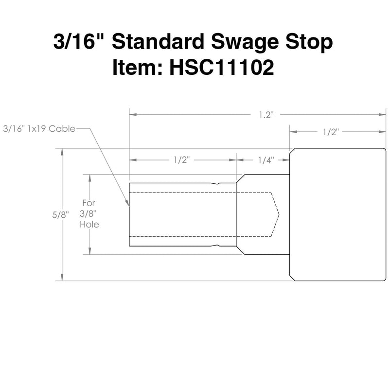 3 16 standard swage stop specs