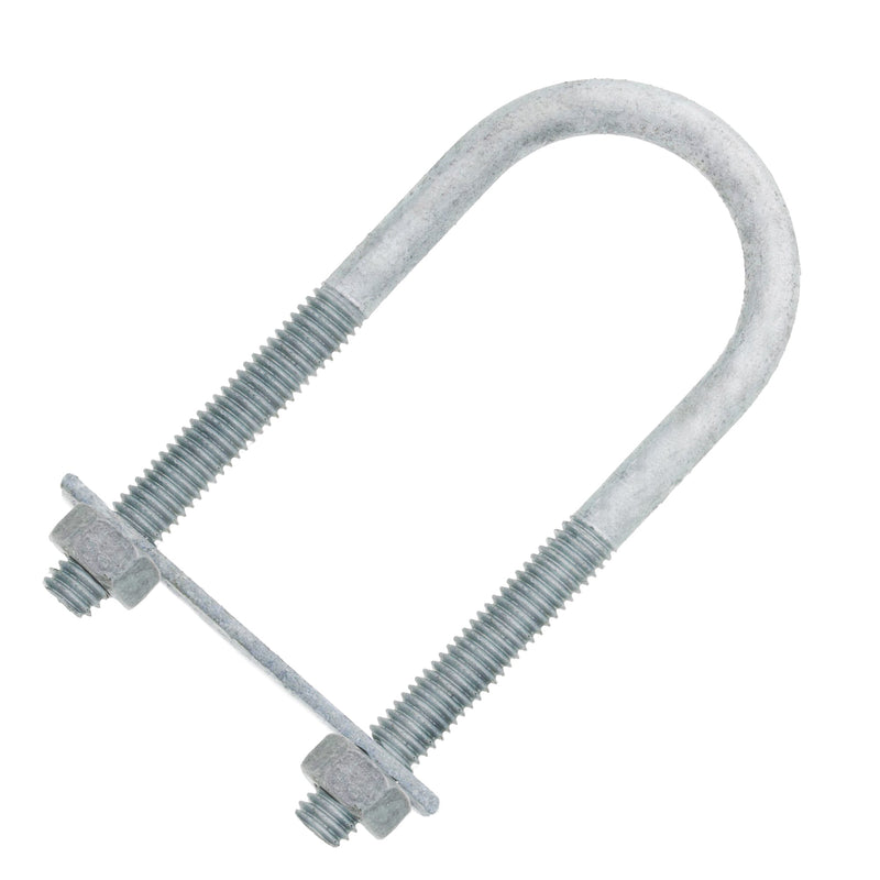 23LHG Chicago Hardware Hot Dip Galvanized Round Bend U-Bolt with Plate for 2-1/2" Pipe