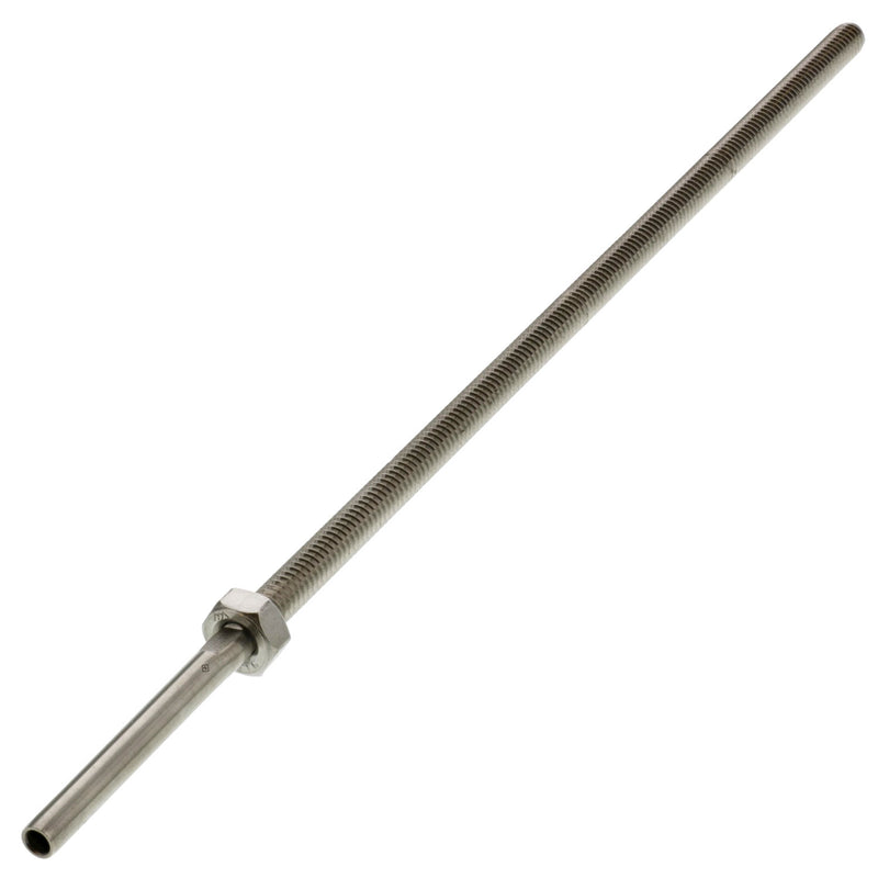 1/8" Cable x 1/4" Thread, Stainless Cable Railing Xtra Long Threaded Stud