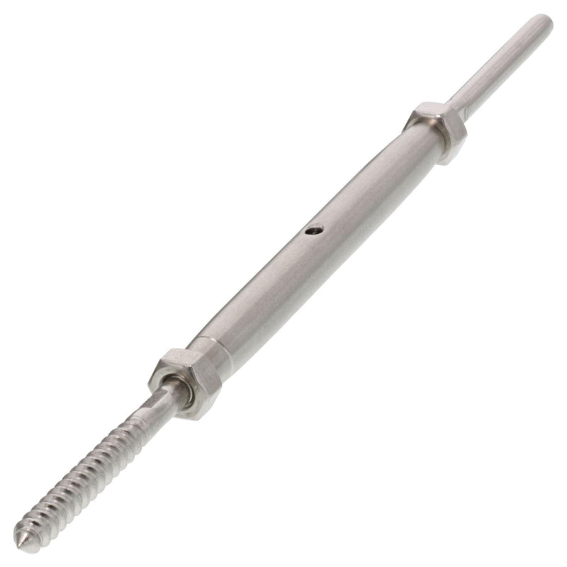 one eighth stainless steel turnbuckle hand swage lag front