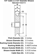 quarter inch sheave specification diagram