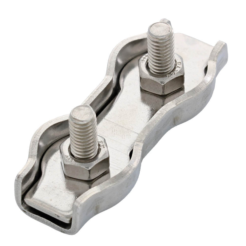 1/4" Stainless Steel Stamped Double Cable Clamp