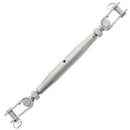 3/8" x 4-3/4" Stainless Steel Pipe Style Toggle Jaw x Jaw Turnbuckle