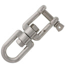 three fourths inch stainless steel jaw x eye swivel