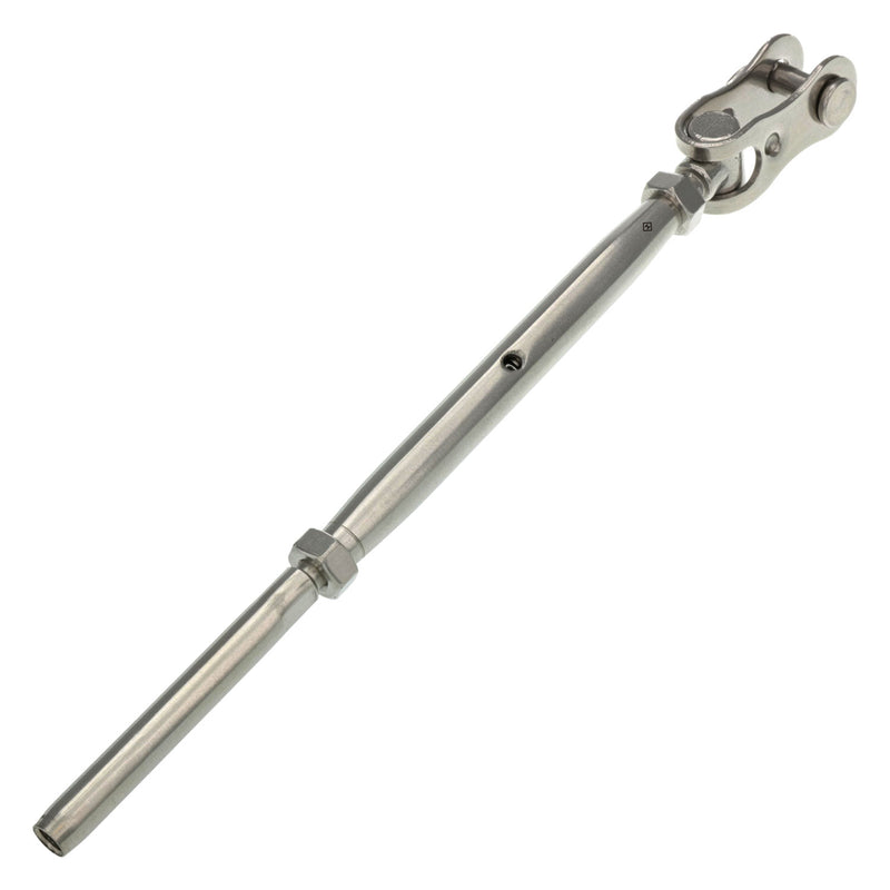 1/4" x 3-1/4" S.S., Toggle Jaw x Hand Swage Turnbuckle for 3/16" Cable