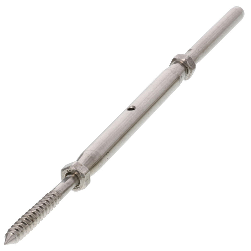 three sixteenth stainless steel turnbuckle hand swage lag front