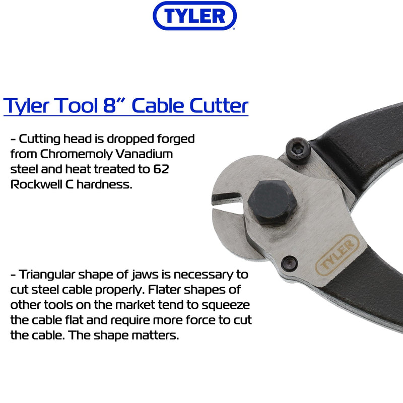 Tyler Tool Eight Inch Cable Cutter Special Features