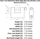 tyler tool security chain lock specification diagram