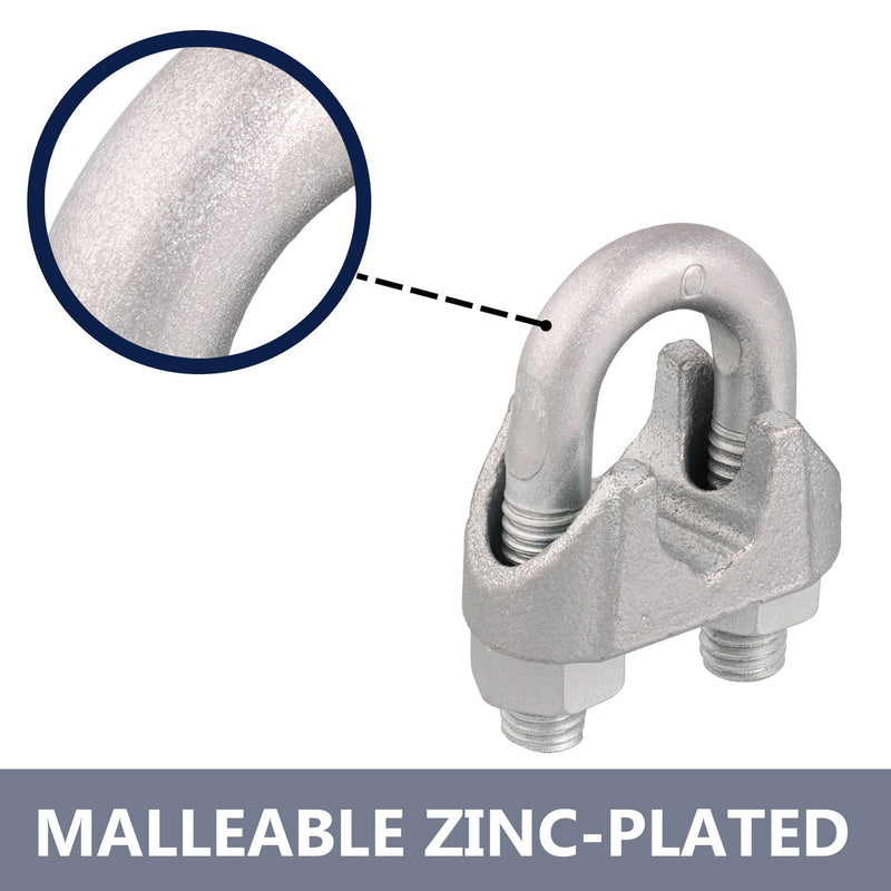 Zinc Plated Malleable Wire Rope Clip Material Type 
