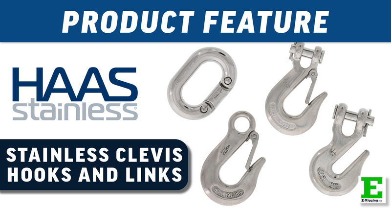 HAAS Type 316 Stainless Steel Clevis Hooks and Connecting Links