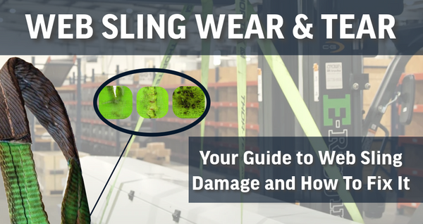 Web sling wear and tear blog header polyester lifting slings