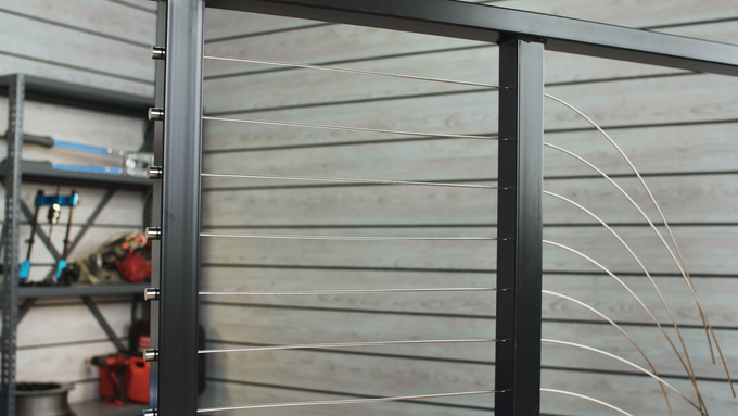 Metal-Post-Cable-Railing-Endstops-Tensioners-cables-fed-through Metal-Post-Cable-Railing-Endstops-Tensioners-cables-fed-through