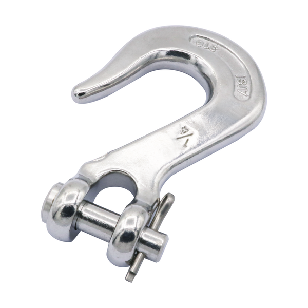 Type 316 Stainless Steel Clevis Slip Hook, No Snap Lock