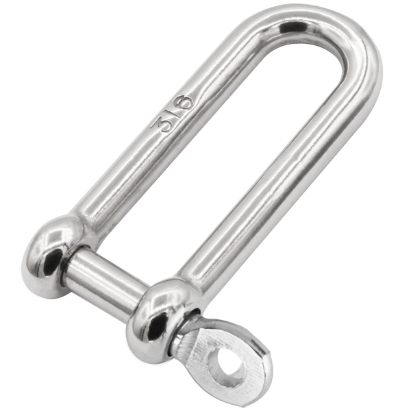 Type 316 Stainless Steel Captive Pin Long D Shackle
