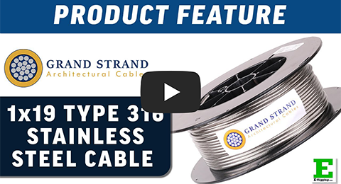 Grand Strand 3/16 X 200', 1x19, Type 316 Stainless Steel Cable