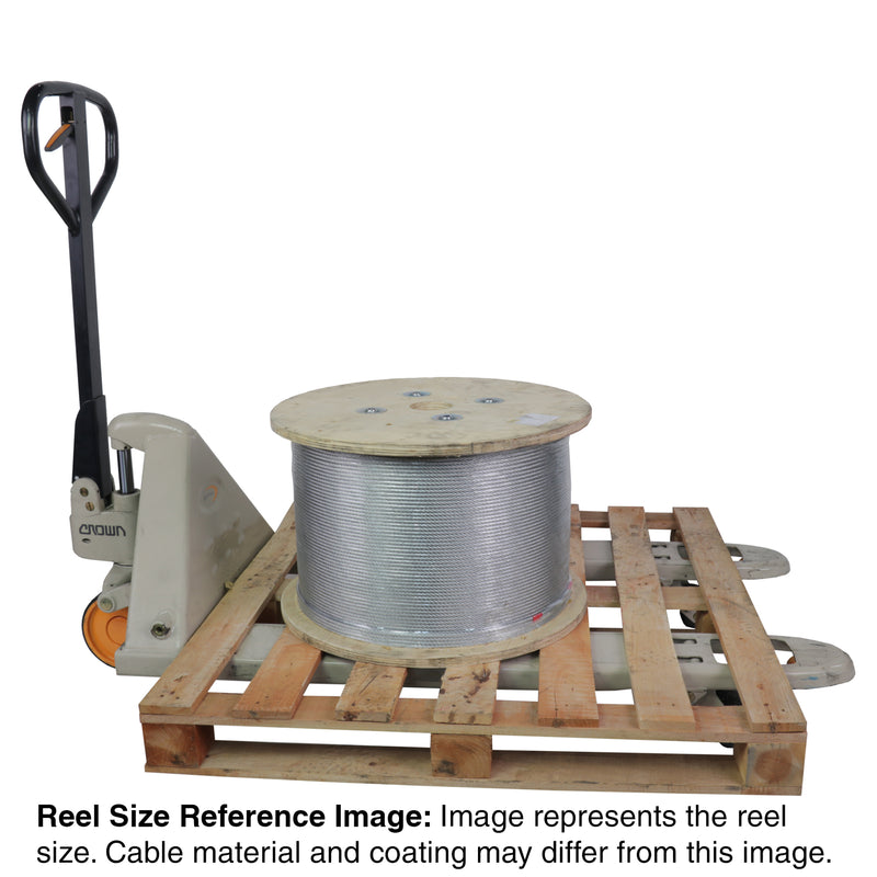 3/8 inch X 1000 foot pro strand 7x19 hot dip galvanized cable reel size