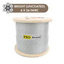 6x26 Bright Steel Wire Rope, 5000 ft Reels