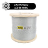 6x26 Drawn Galvanized Steel Wire Rope, 250 ft - 5000 ft Reels