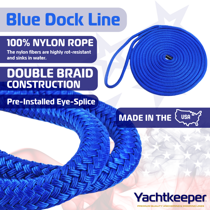 Yachtkeeper Blue Dock Line Rope Product Features
