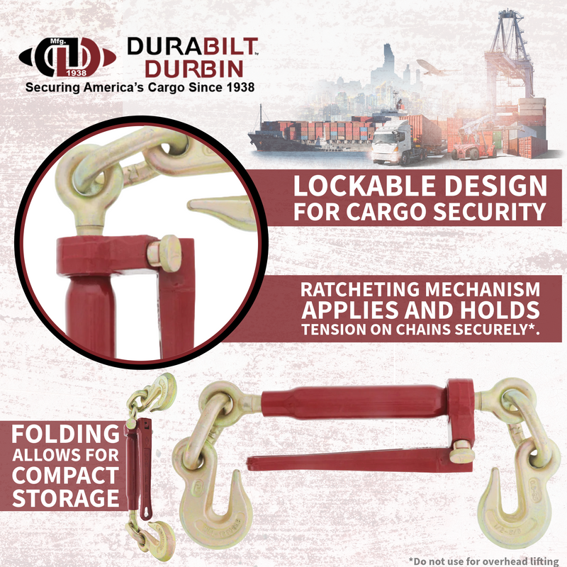 Durabilt Folding Handle Ratchet Load Binder Product Features