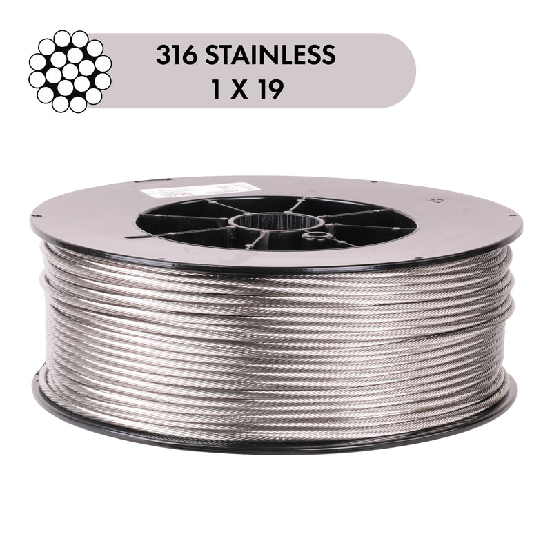 Grand Strand 1x19 Type 316 Stainless Steel Cable Hero Image