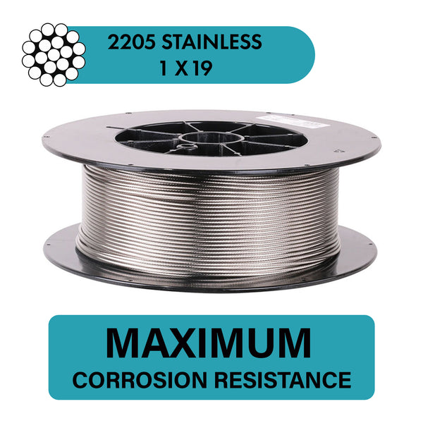Grand Strand 1x19 Type 2205 Stainless Steel Cable Reel Maximum Corrosion Resistance