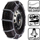 pewag 7mm, Star Stud, Ladder Pattern Tire Chains without Cams - for Light Truck - Pair - USA2228S 7ST