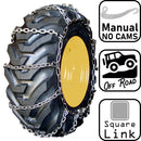 pewag 12mm, Square Link, Ladder Pattern Tire Chains without Cams - for Heavy Equipment - Pair - USA2636S 12mm