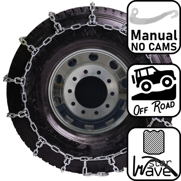 pewag 8.2mm, starWave, Ladder Pattern Tire Chains without Cams - for Heavy Truck - Pair - USA2486S 8.2MM