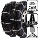 pewag 7mm, starWave, Ladder Pattern Tire Chains with Cams - Duals - for Light/Heavy Truck - Pair - USA4239SC
