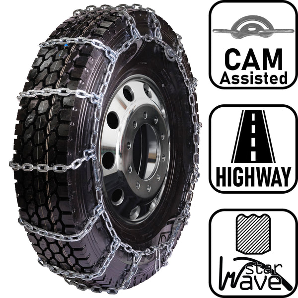 pewag 7mm, starWave, Ladder Pattern Tire Chains with Cams - for Heavy Truck - Pair - USA2247SC