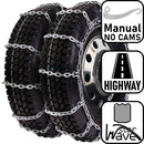 pewag 5.6mm, starWave, Ladder Pattern Tire Chains without Cams - Duals - for Light Truck - Pair - USA4219S 5.6MM