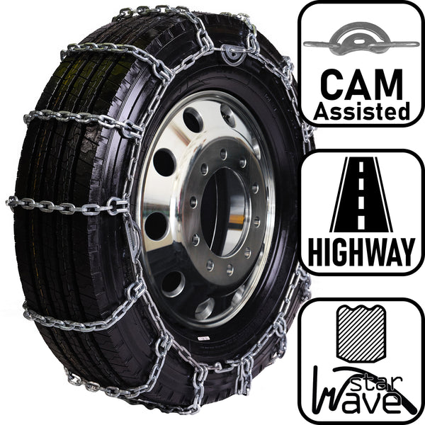 pewag 5.6mm, starWave, Ladder Pattern Tire Chains with Cams - for Light Truck - Pair - USA2228SC 5.6MM