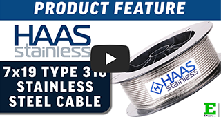 HAAS Stainless 7x19 Type 316 Stainless Steel Cable