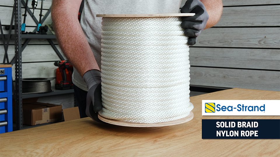 Solid Braided Nylon Rope - 1⁄4" X 500', Black