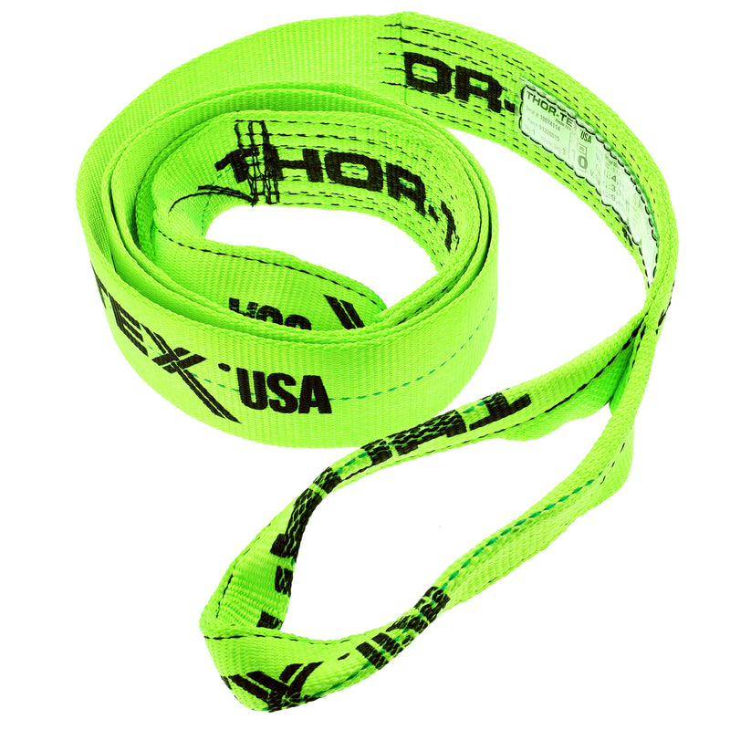 THOR TEX USA 1 Ply 3 inch x 10 foot Eye x Eye Polyester Web Lifting Sling Tapered Twisted Eyes