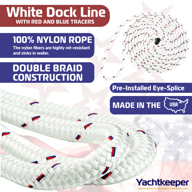 Yachtkeeper White Dock Line Rope Product Features