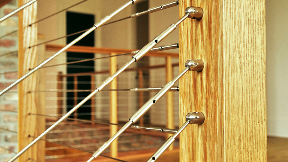 Interior Staircase Cable Railing with Advance Millworks