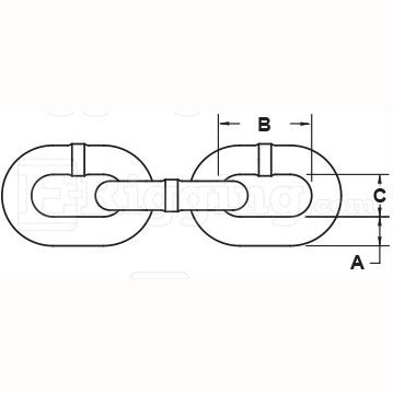 Baron PC3014P Grade 30 Steel Proof Coil Chain, Zinc-Plated, 1/4 In