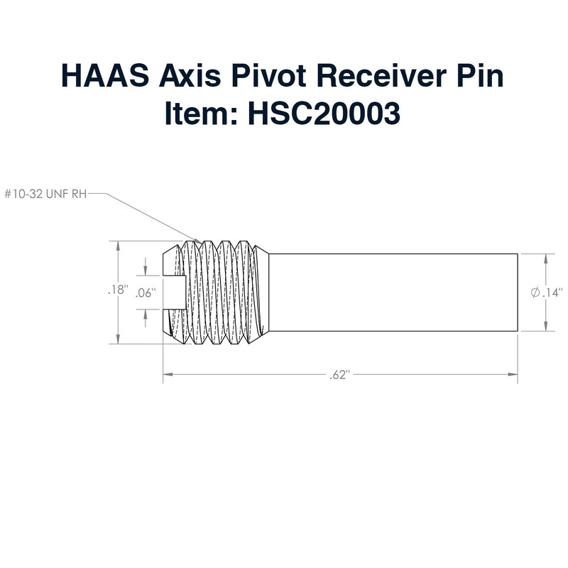 Haas Axis Pivot Receiver Pin Specifications 