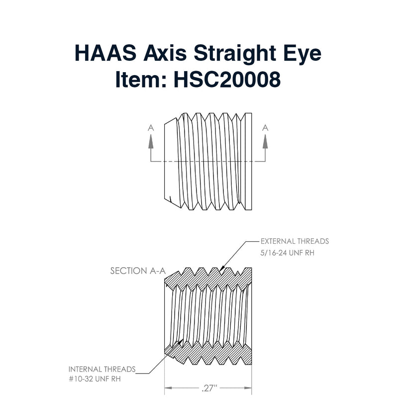 Haas Axis Straight Eye Specifications 