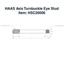 Haas Axis Turnbuckle Eye Stud Specifications 