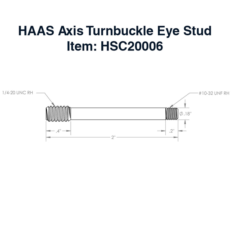 Haas Axis Turnbuckle Eye Stud Specifications 